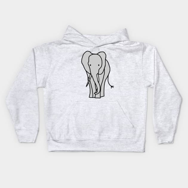 Big Grey Elephant Kids Hoodie by ellenhenryart